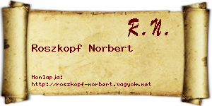 Roszkopf Norbert névjegykártya