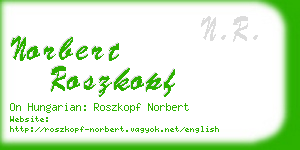 norbert roszkopf business card